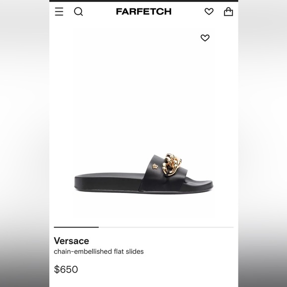 Brand new Versace Gold Chain Leather Slides Size 37 - Picture 7 of 7